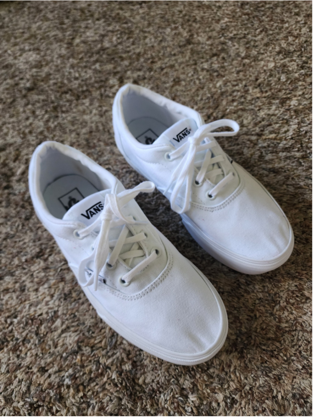 Vans Doheny Low Top Sneakers Triple White Canvas Womens 7.5 EUC